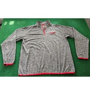 Holloway Force‎ Adult L Gray Red Pullover Quarter Zip Long Sleeve Athletic Top